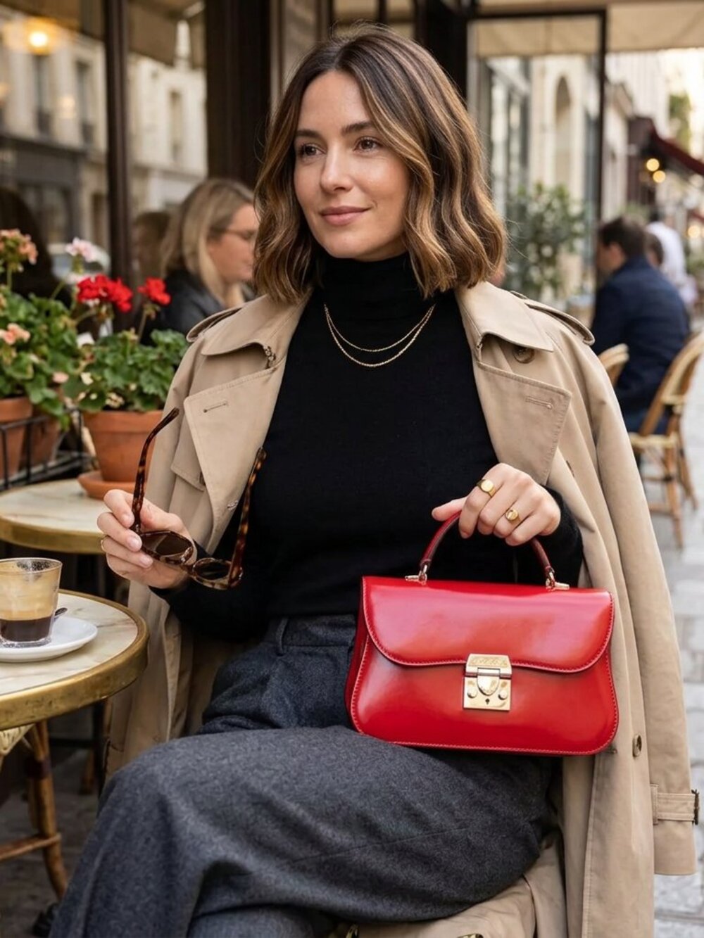 Mark Cross Dorothy Red Top Handle Bag